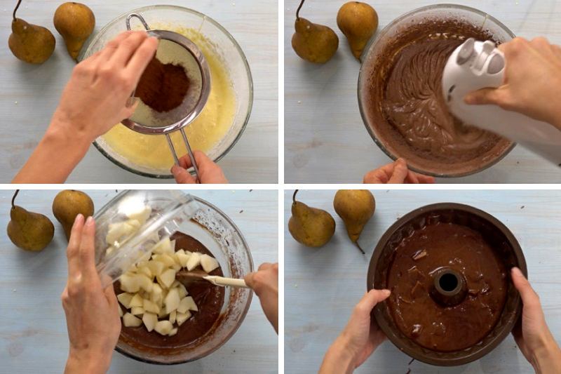 Шоколадный пирог с грушами рецепт