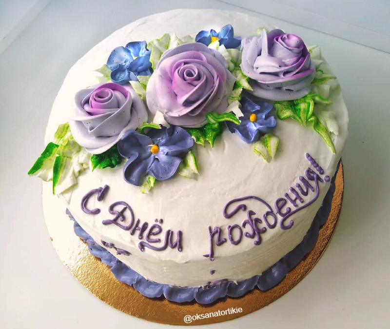 Круглая картинка с днем рождения на торт