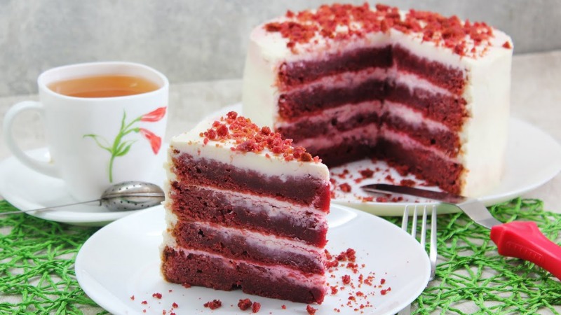Торт Красный бархат без красителя на соке свеклы