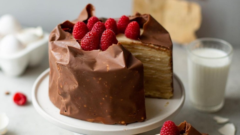 Рецепт блинного торта с шоколадным рецептом