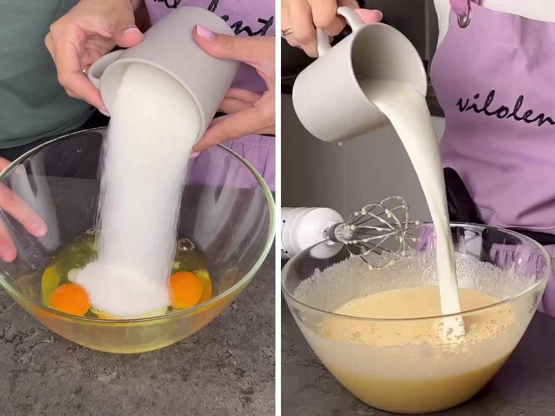 Как приготовить Мягкий и воздушный пирог Зебра на молоке: