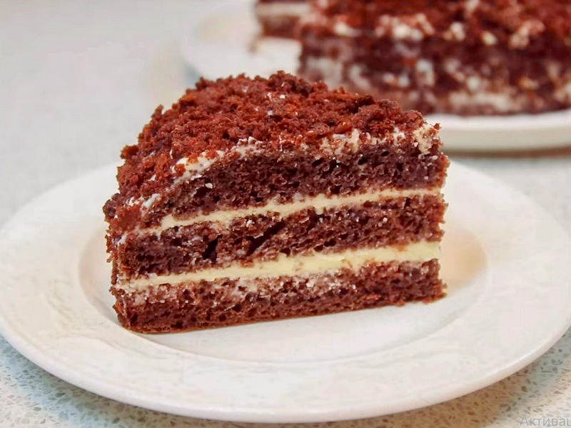 Быстрый шоколадный торт со сметанным кремом рецепт – Европейская кухня: Выпечка и десерты. «Еда»