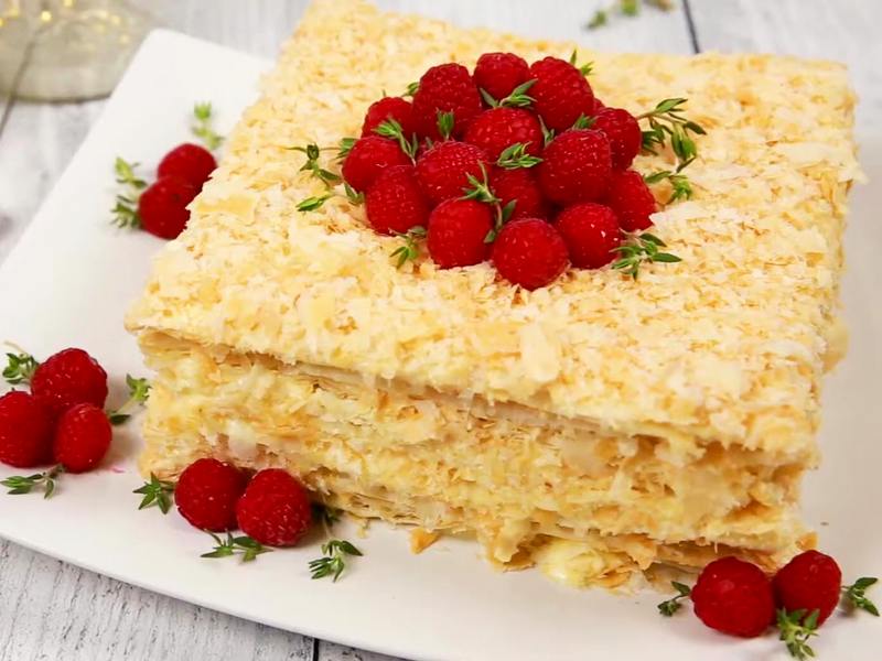 Рецепты торта Наполеон из слоеного теста