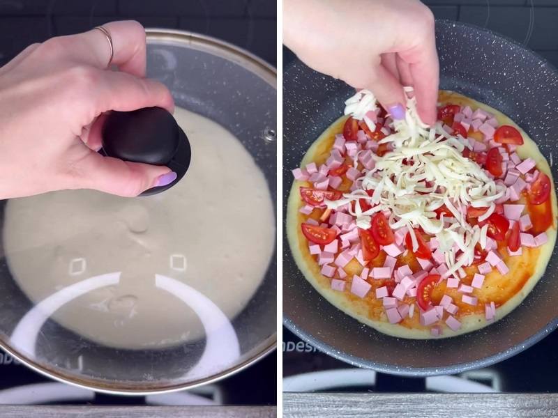 Пицца на сковороде за 10 минут - простой и вкусный рецепт с пошаговыми фото